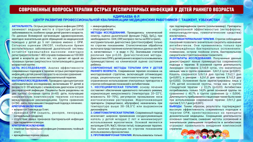 Современные вопросы терапии острых респираторных инфекций у детей раннего возраста