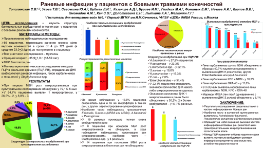 Раневые инфекции у пациентов с боевыми травмами конечностей